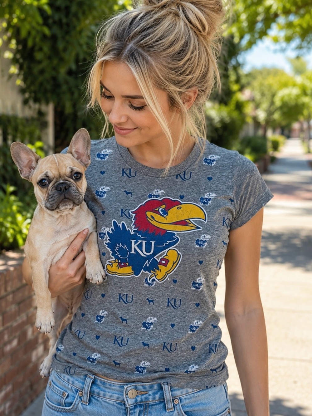 💙💛 Victoria's Secret PINK KU Jayhawks Logo Tee 💛💙